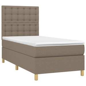 Box spring postel s matrací taupe 90x190 cm textil - obrázek 3