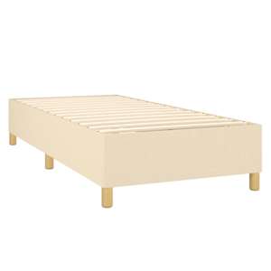 Box spring postelja z vzmetnico krem 90x190 cm blago - slika 4