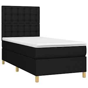 Box spring postel s matrací černá 90x200 cm textil - obrázek 3