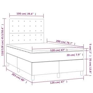 Box spring postelja z vzmetnico svetlo siva 120x200 cm blago - slika 6