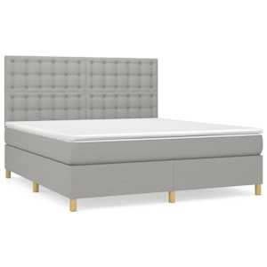 Box spring postel s matrací světle šedá 160 x 200 cm textil - obrázek 2