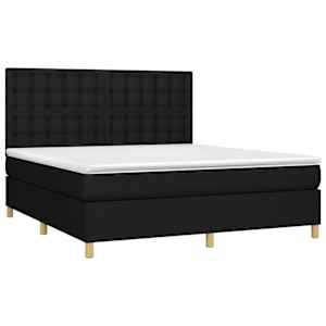 Box spring postel s matrací černá 160x200 cm textil - obrázek 3