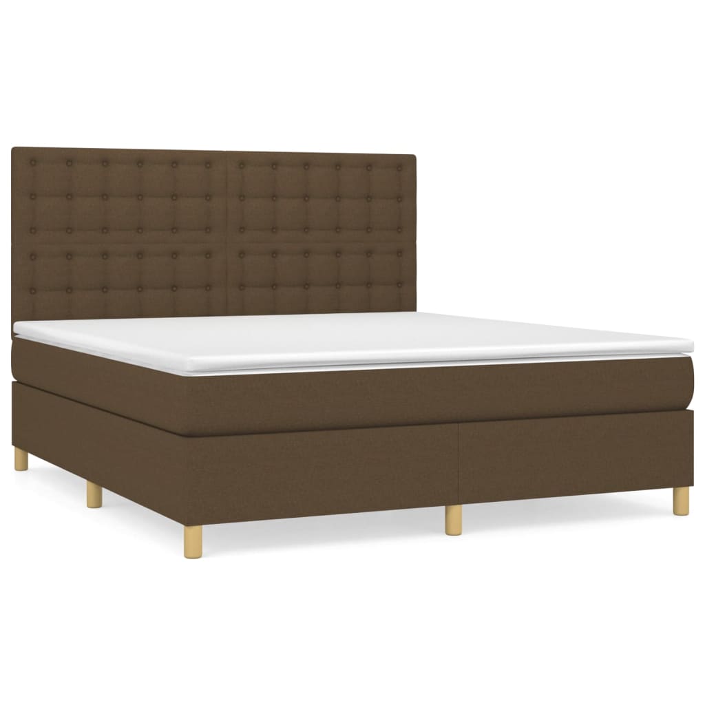 Thumbnail - vidaXL Boxspringbett mit Matratze Dunkelbraun 160x200 cm Stoff
