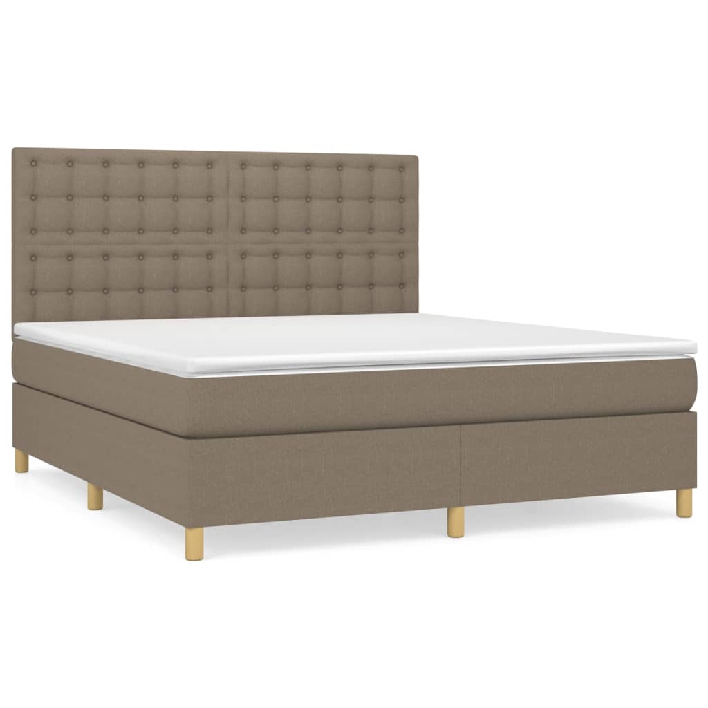 vidaXL Posteľný rám boxspring s matracom sivohned 160x200 cm látka