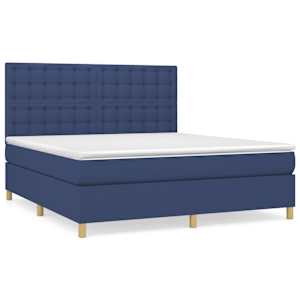 Box spring postel s matrací modrá 160x200 cm textil - obrázek 2