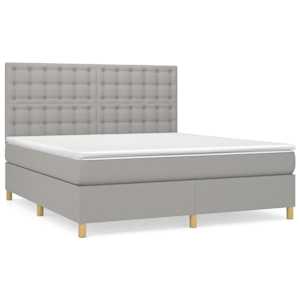 Box spring postel s matrací světle šedá 180 x 200 cm textil - obrázek 2