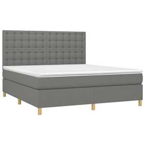 Box spring postel s matrací tmavě šedá 180x200 cm textil - obrázek 3