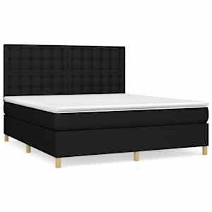 Box spring postel s matrací černá 180x200 cm textil - obrázek 2