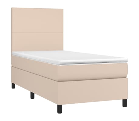 vidaXL Sommier &agrave; lattes de lit avec matelas Cappuccino 80x200 cm