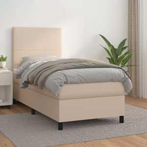 Box spring postel s matrací cappuccino 90x190 cm umělá kůže - obrázek 1