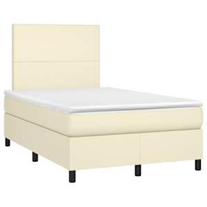 Box spring postel s matrací krémová 120x200 cm umělá kůže - obrázek 3
