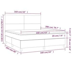Box spring postel s matrací cappuccino 160x200 cm umělá kůže - obrázek 6