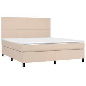 Box spring postel s matrací cappuccino 180 x 200 cm umělá kůže - obrázek 3