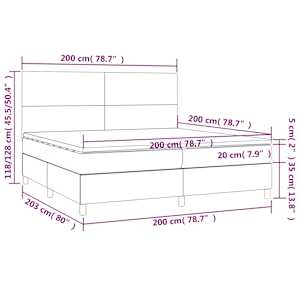 Box spring postel s matrací černá 200x200 cm umělá kůže - obrázek 6