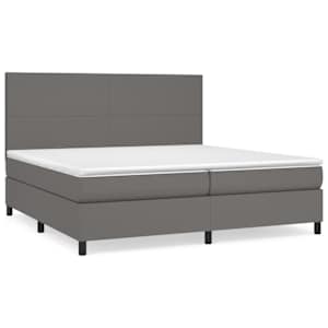 Box spring postel s matrací šedá 200x200 cm umělá kůže - obrázek 2