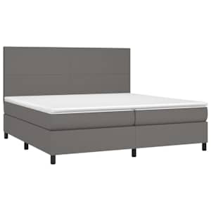 Box spring postel s matrací šedá 200x200 cm umělá kůže - obrázek 3