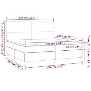 Box spring postel s matrací cappuccino 200 x 200 cm umělá kůže - obrázek 6