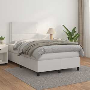 Box spring postelja z vzmetnico bel 120x200 cm umetno usnje