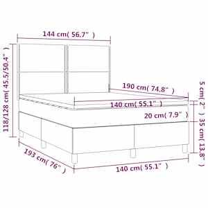 Box spring postel s matrací černá 140 x 190 cm umělá kůže - obrázek 6