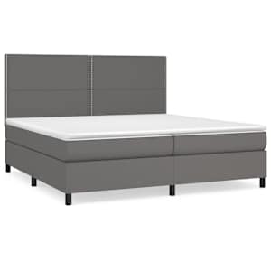 Box spring postel s matrací šedá 200x200 cm umělá kůže - obrázek 2