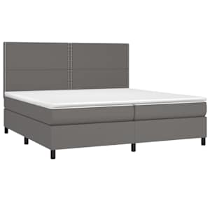 Box spring postel s matrací šedá 200x200 cm umělá kůže - obrázek 3