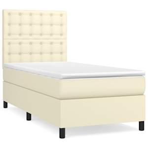 Box spring postel s matrací krémová 80 x 200 cm umělá kůže - obrázek 2