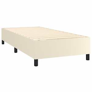 Box spring postel s matrací krémová 90x190 cm umělá kůže - obrázek 4