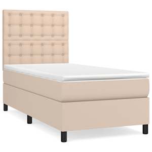 Box spring postel s matrací cappuccino 100x200 cm umělá kůže - obrázek 2