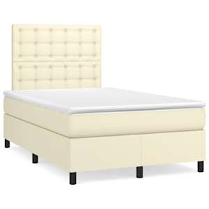 Box spring postel s matrací krémová 120x200 cm umělá kůže - obrázek 2