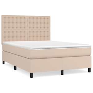 Box spring postel s matrací cappuccino 140x190 cm umělá kůže - obrázek 2