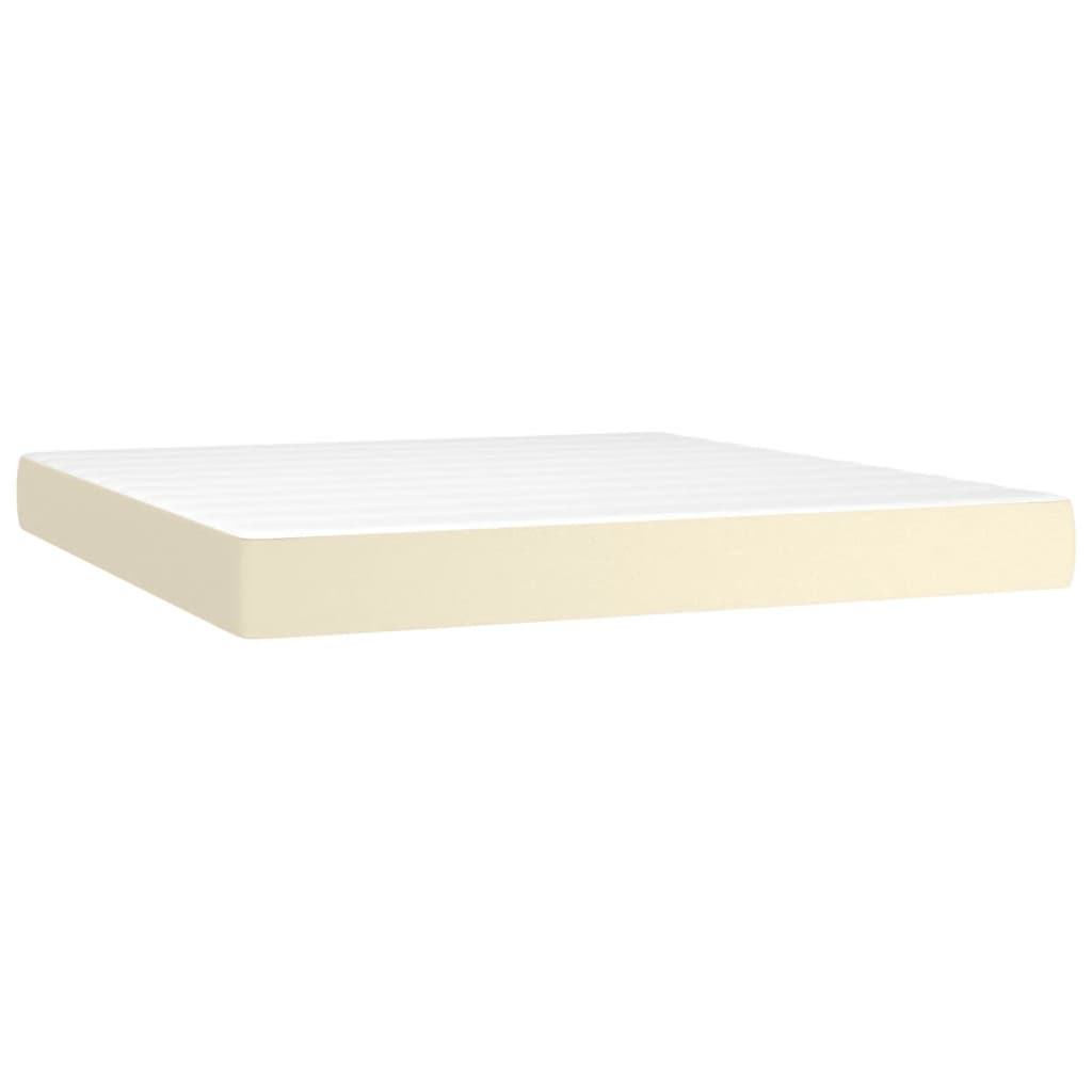 Box spring postel s matrací krémová 160x200 cm umělá kůže 3142853