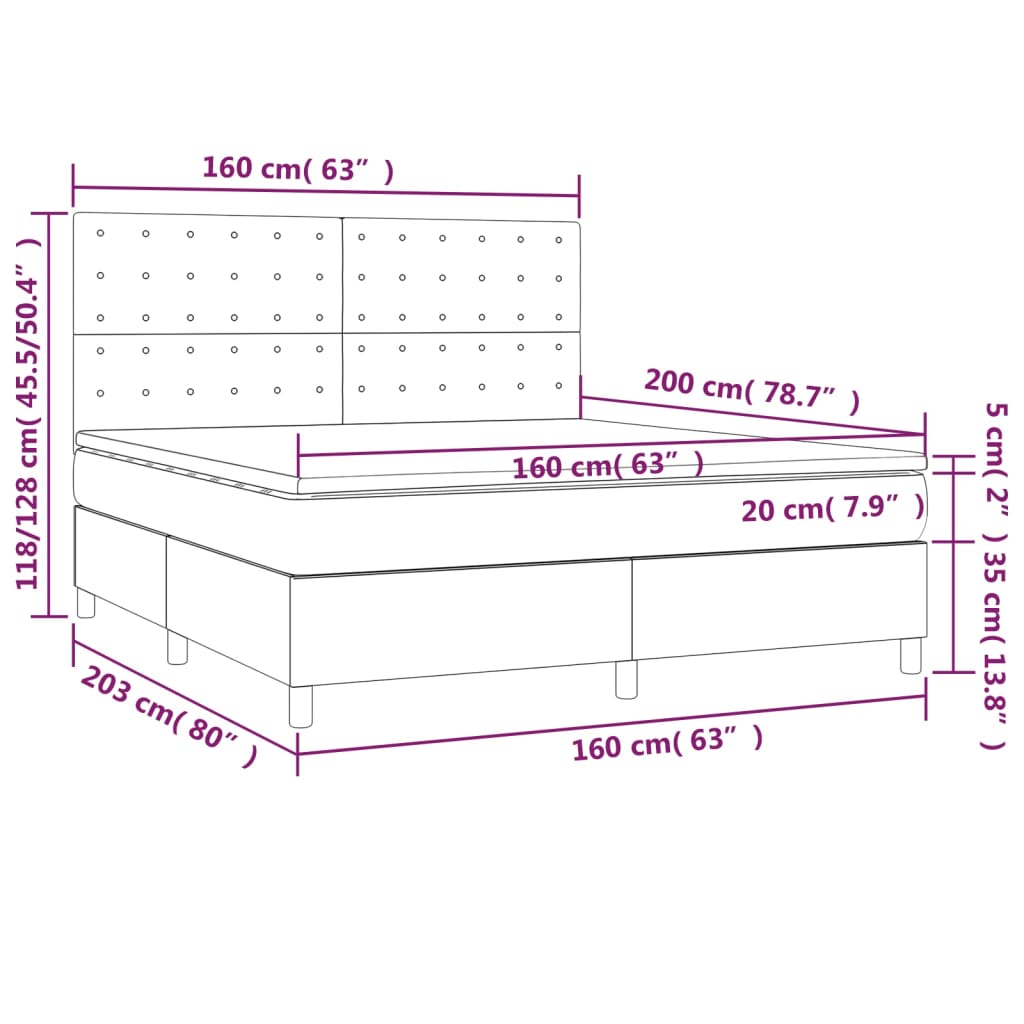 Box spring postel s matrací krémová 160x200 cm umělá kůže 3142853