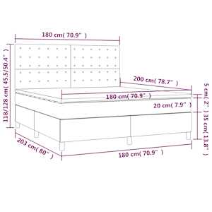 Box spring postel s matrací krémová 180x200 cm umělá kůže - obrázek 6