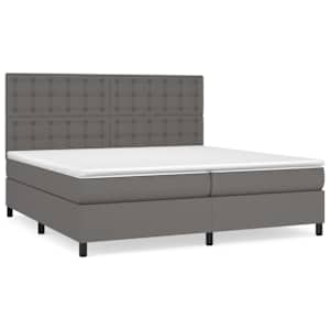 Box spring postel s matrací šedá 200x200 cm umělá kůže - obrázek 2