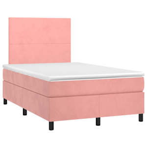 Box spring postel s matrací růžová 120 x 200 cm samet - obrázek 3