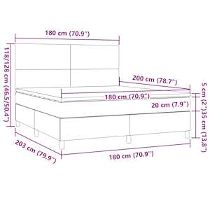 Box spring postel s matrací tmavě zelená 180x200 cm samet - obrázek 7