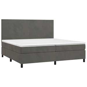 Box spring postel s matrací tmavě šedá 200x200 cm samet - obrázek 3
