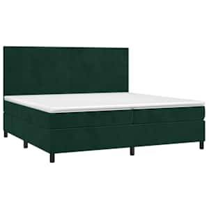 Box spring postel s matrací tmavě zelená 200x200 cm samet - obrázek 3