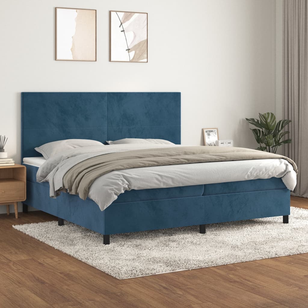  ΚΡΕΒΑΤΙ BOXSPRING ΜΕ ΣΤΡΩΜΑ ΣΚΟΥΡΟ ΜΠΛΕ 200X200 ΕΚ. ΒΕΛΟΥΔΙΝΟ V-3142927