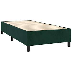 Box spring postelja z vzmetnico temno zelen 90x190 cm žamet - slika 4