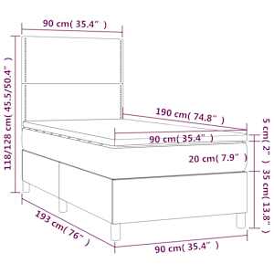 Box spring postelja z vzmetnico temno zelen 90x190 cm žamet - slika 7