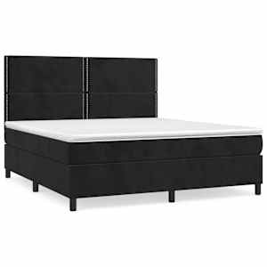 Box spring postel s matrací černá 160x200 cm samet - obrázek 2