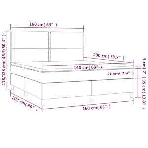 Box spring postel s matrací černá 160x200 cm samet - obrázek 6
