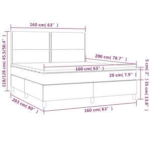 Box spring postel s matrací tmavě modrá 160x200 cm samet - obrázek 7