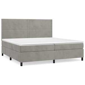 Box spring postel s matrací světle šedá 200x200 cm samet - obrázek 2