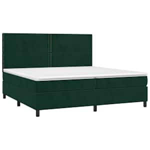 Box spring postel s matrací tmavě zelená 200x200 cm samet - obrázek 3
