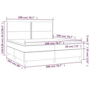 Box spring postel s matrací tmavě zelená 200x200 cm samet - obrázek 7