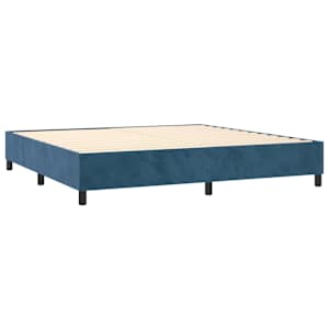 Box spring postel s matrací tmavě modrá 200x200 cm samet - obrázek 4