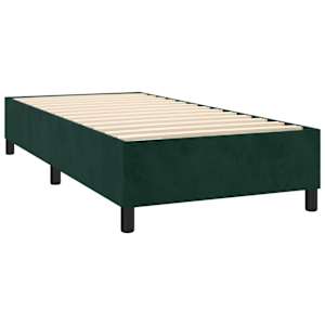 Box spring postel s matrací tmavě zelená 100x200 cm samet - obrázek 4