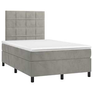 Box spring postel s matrací světle šedá 120 x 200 cm samet - obrázek 3